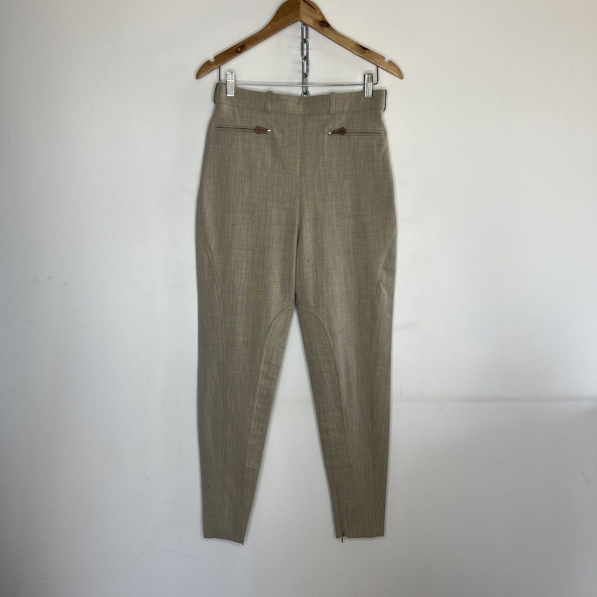 Hermes VINTAGE HERMES WOOL BEIGE HORSE RIDING 2000s PANTS TROUSERS Size 28" / US 6 / IT 42 - 1 Thumbnail