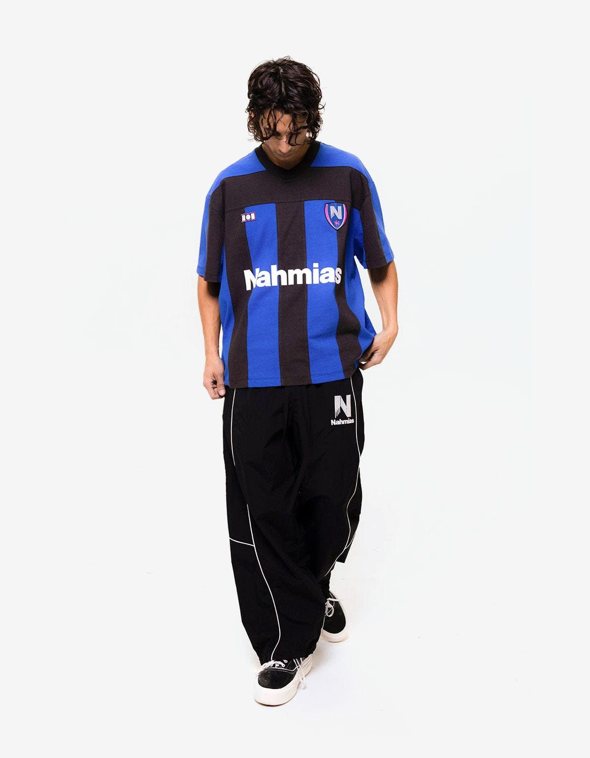 Nahmias Nahmias Blue Stripe Soccer Jersey T-Shirt Size US XS / EU 42 / 0 - 4 Thumbnail