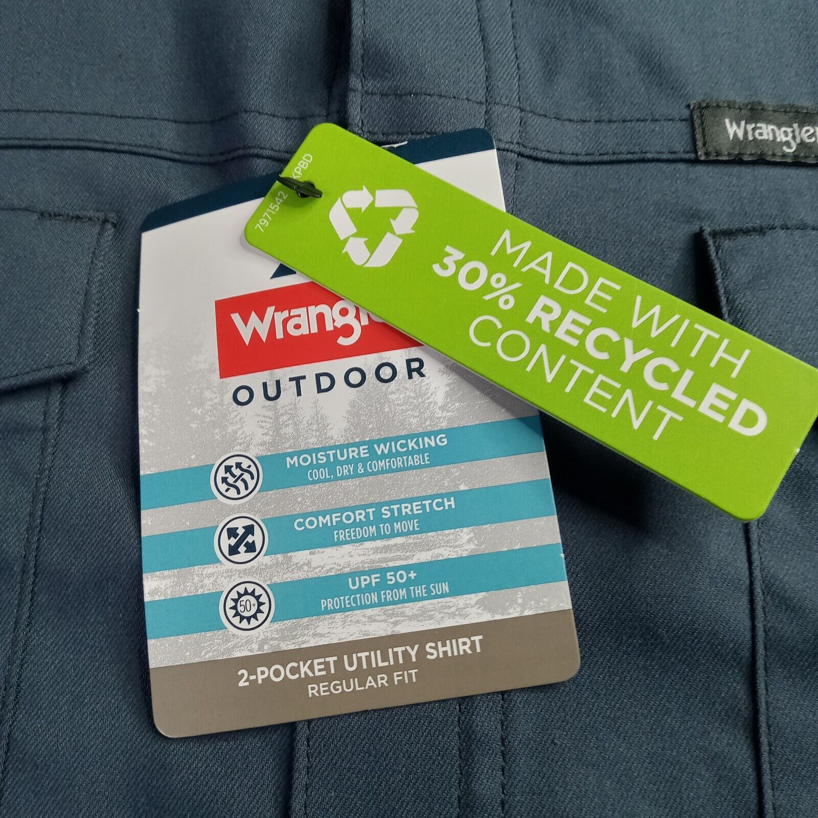Wrangler Wrangler Shirt Men's S Blue Convertible Sleeves 2-Pockets Size US S / EU 44-46 / 1 - 4 Thumbnail