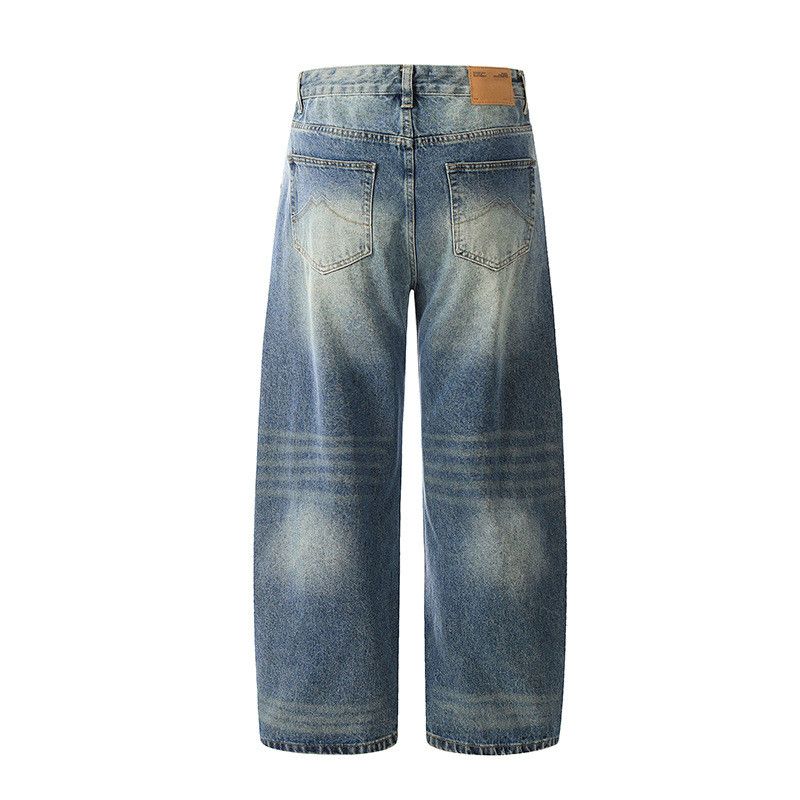 Vintage Men's American Retro Washed Curved Wide-Leg Jeans Size US 32 / EU 48 - 2 Thumbnail