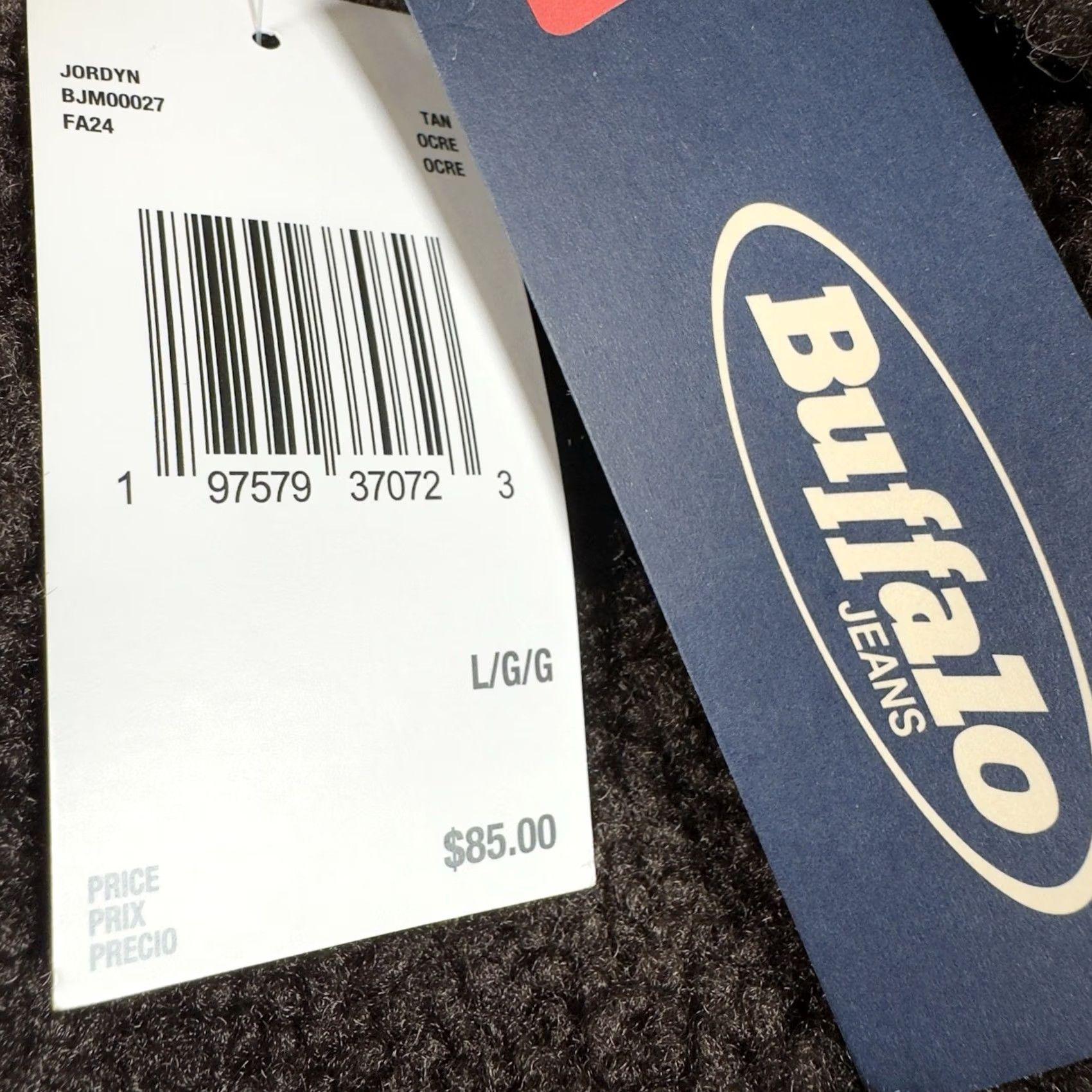 Vintage Buffalo Jeans Jordyn Shacket Mens L Tan Plaid Sherpa Lined Flannel Cord Collar Size US 33 - 6 Thumbnail
