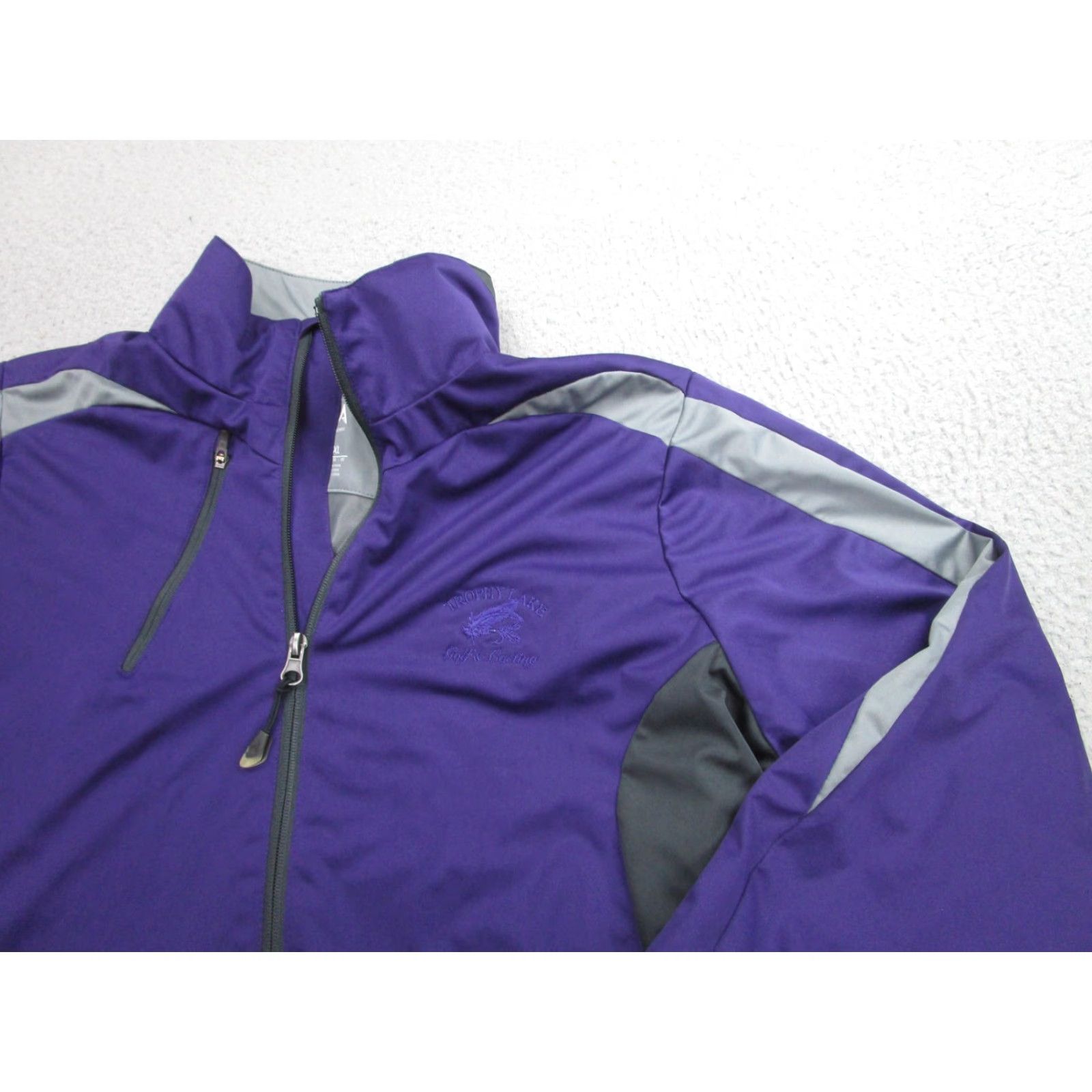 Vintage Antigua Jacket Womens XL Purple Gray Full Zip Trophy Lake Golf Fishing Outdoor Size XL / US 12-14 / IT 48-50 - 2 Thumbnail