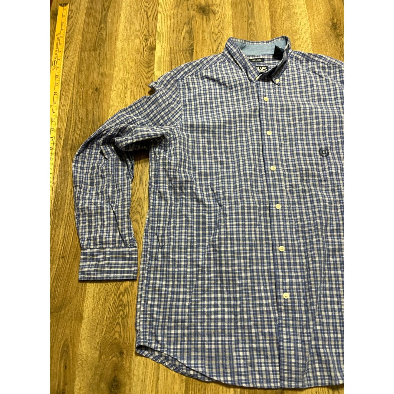 Chaps Chaps Shirt Men’s Size Medium Blue White Plaid Button Down Easy Care Size US M / EU 48-50 / 2 - 3 Thumbnail