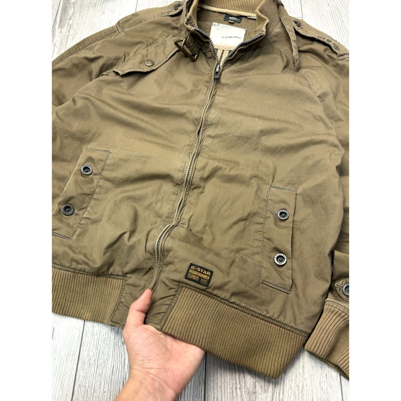 G-Star VINTAGE G-Star Raw Military Jacket Bass XL Brown Men Jacket Military Brown 90s Army Hip Hop Pockets Mens Size US XL / EU 56 / 4 - 4 Thumbnail