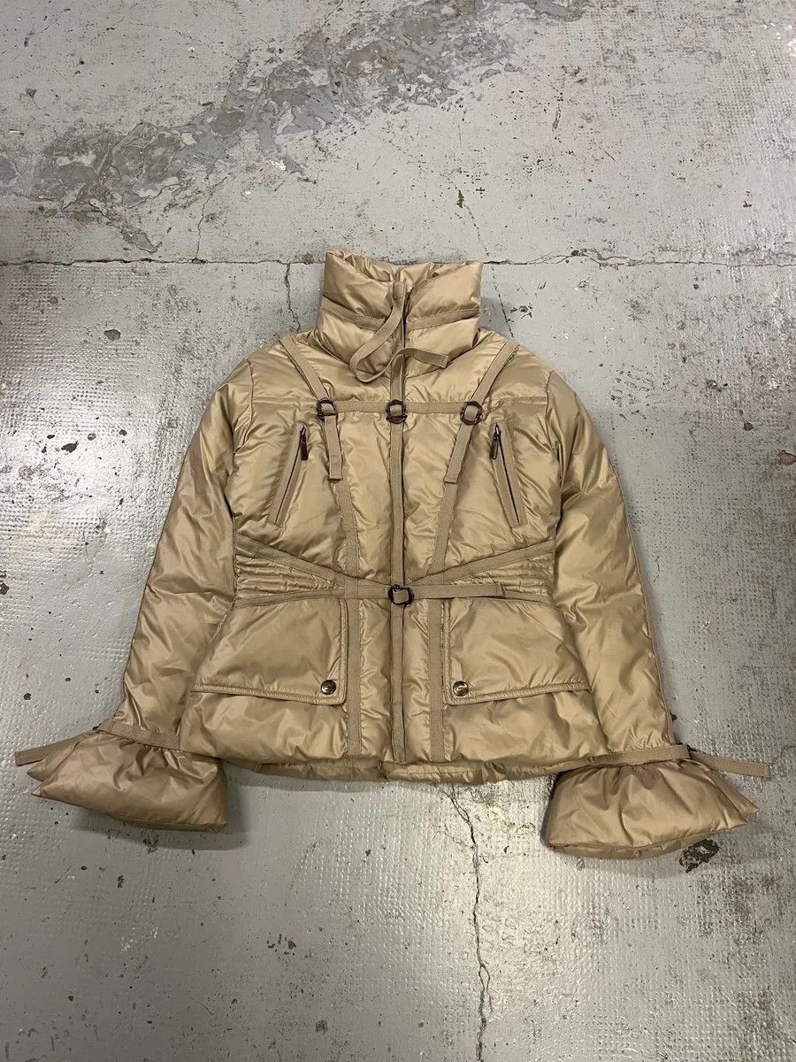 Just Cavalli 2000s Cavalli Harness Bondage Beige Puffer Jacket Size S / US 4 / IT 40 - 4 Thumbnail