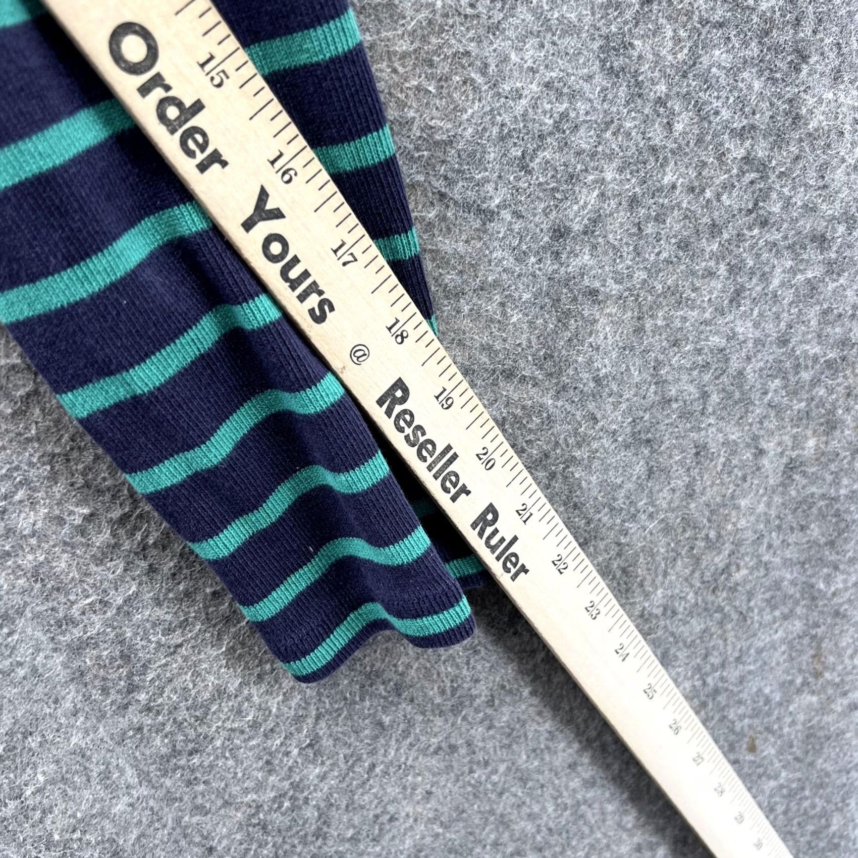 Vintage .L. Bean Shirt Women Extra Large Black Blue Striped Regular Fleece Knit Top Size XL / US 12-14 / IT 48-50 - 3 Thumbnail