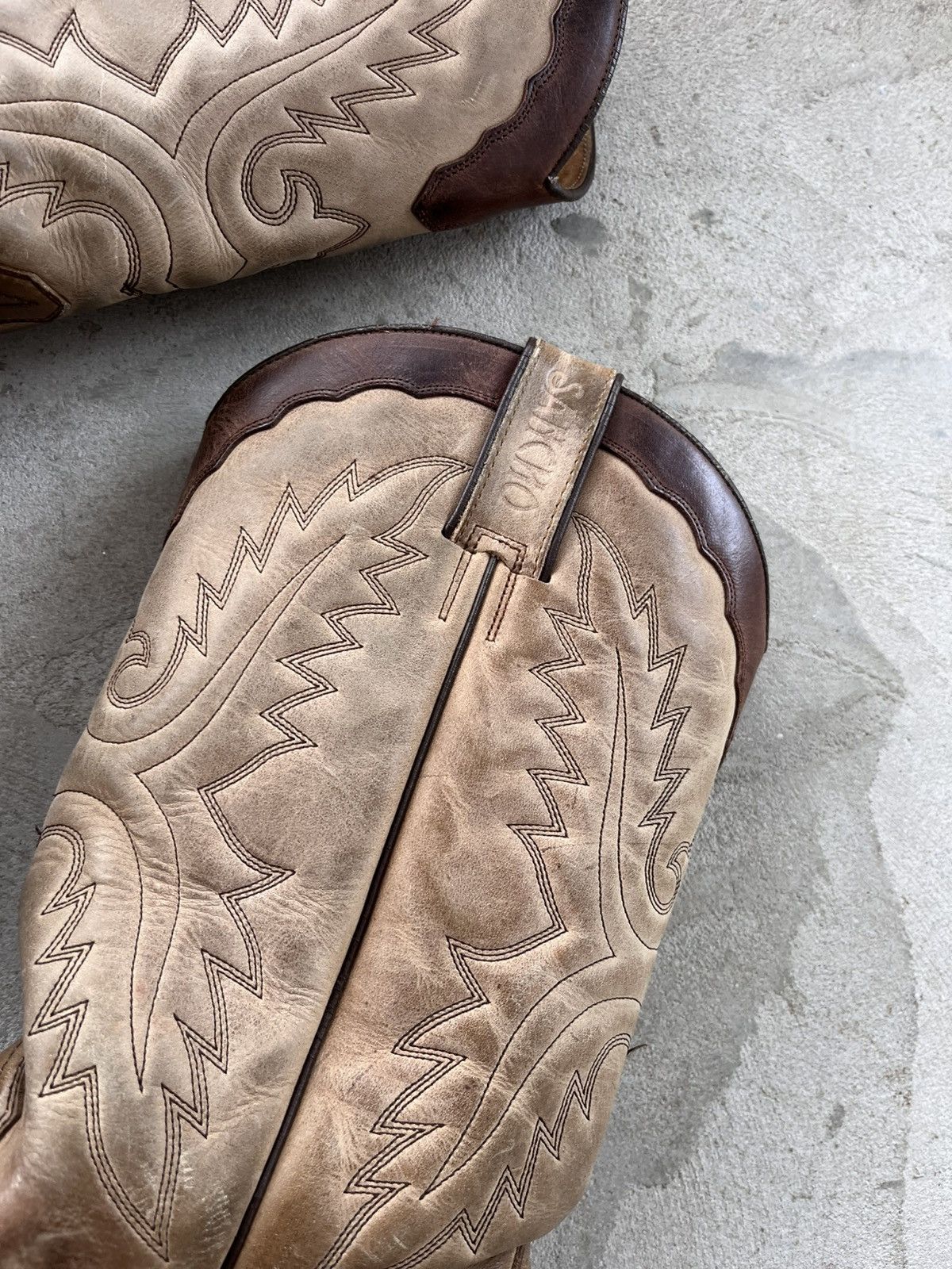 Cowboy Equipment Vintage Sancho Leather Western Cowboy Boots Rare AvantGarde Size US 8 / EU 41 - 13 Thumbnail