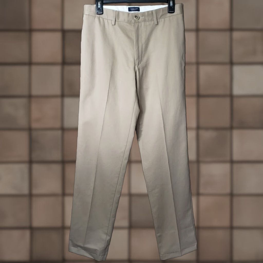 Lands' End Lands' End Men’s Khaki Tailored Fit No Iron Twill Pants-Size 30x32 Beige Chino Classic, Preppy, School Mens Size US 30 / EU 46 - 1 Thumbnail