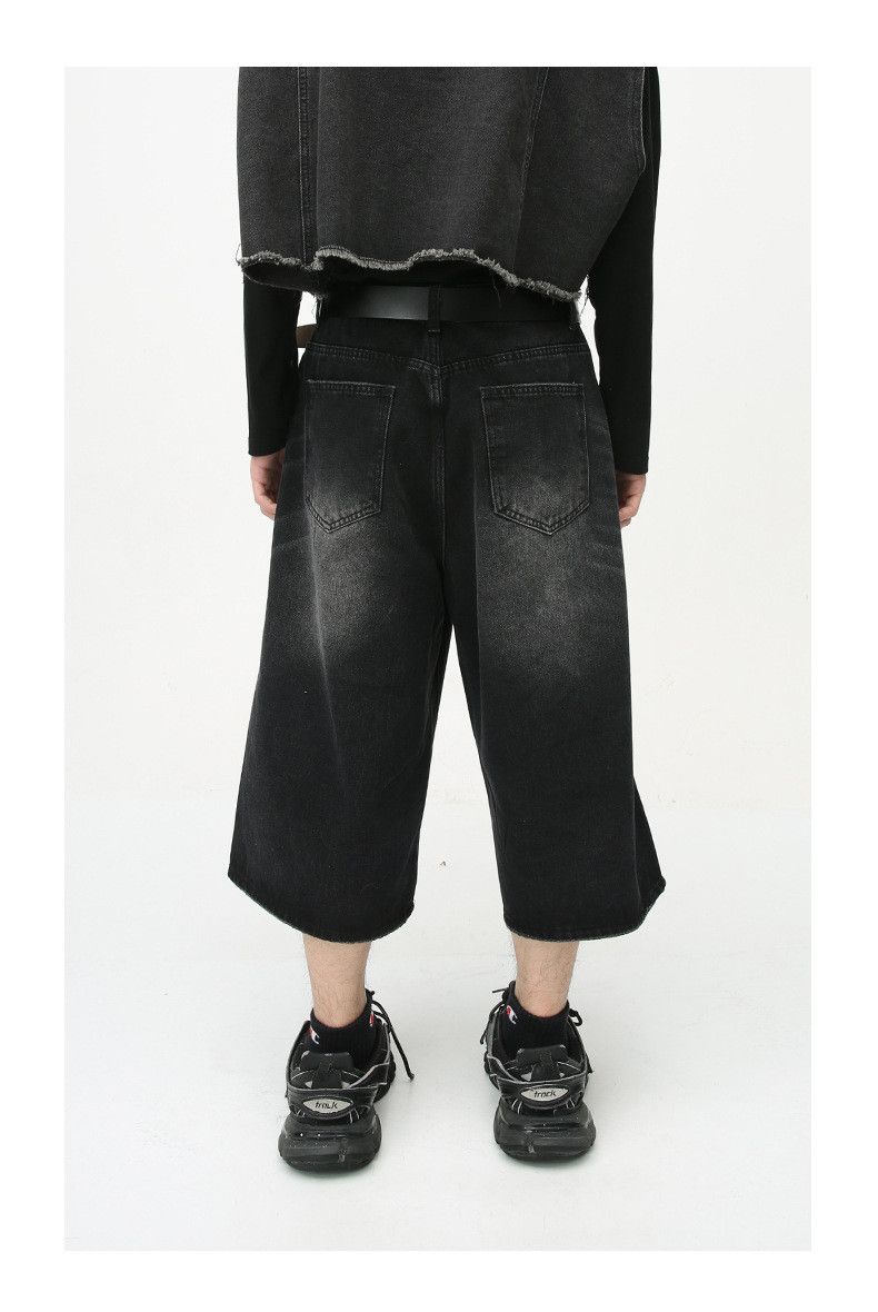 Japanese Brand × Jean Loose wide-leg vintage distressed flared denim shorts Size US 32 / EU 48 - 6 Thumbnail