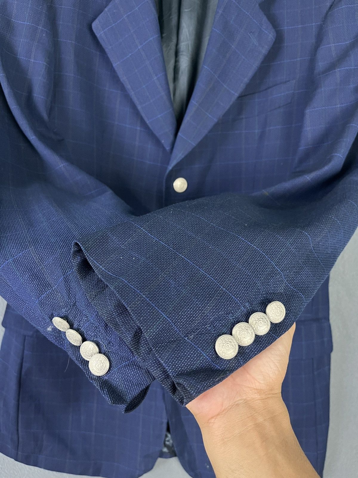 Vintage Accent Glen Plaid Blazer Made in France Size 42R - 6 Thumbnail