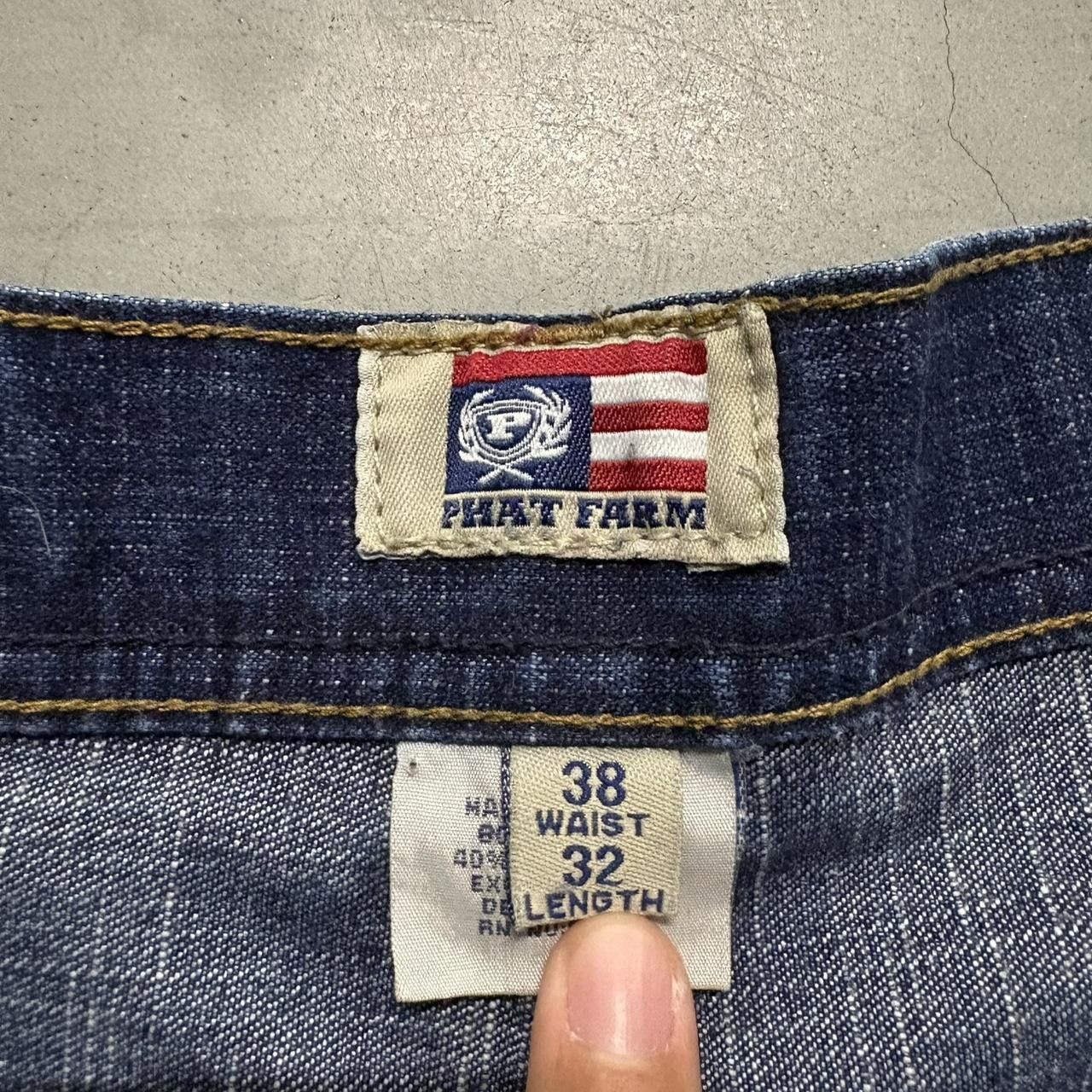 Phat Farm Crazy Vintage Y2K 2000s Super Baggy Phat Farm Skater Dark Wash Grunge Denim Jeans! Size US 38 / EU 54 - 8 Thumbnail