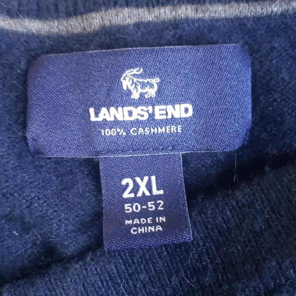 Lands' End CT1926 Lands End Men's navy Cashmere Sweater 2XL 50-52 Size US M / EU 48-50 / 2 - 6 Thumbnail