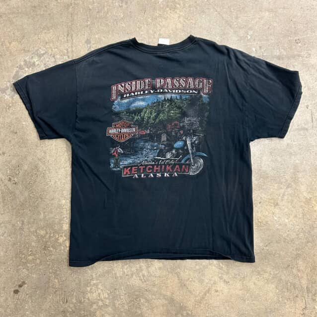 Harley Davidson × Vintage Vintage Harley Davidson Alaska Tee Size US XL / EU 56 / 4 - 2 Thumbnail