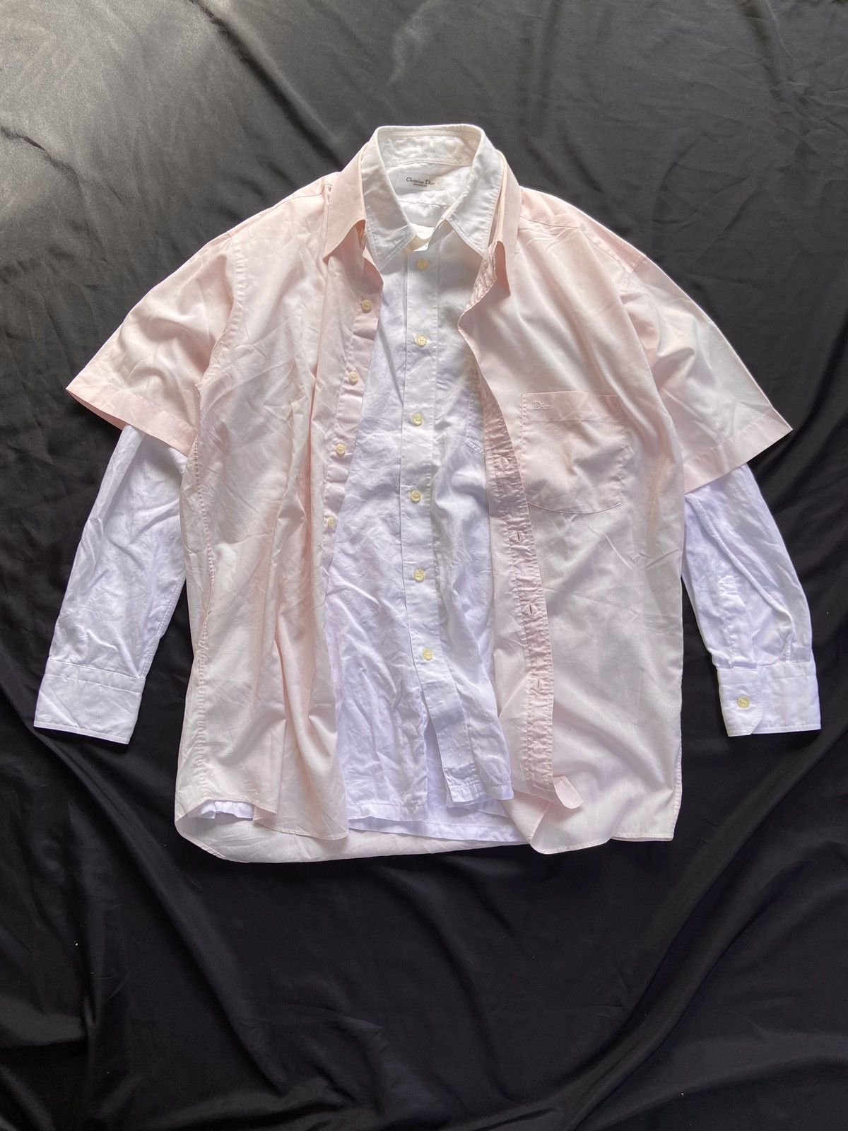 Christian Dior Monsieur × Vintage VINTAGE CHRISTIAN DIOR 2 IN 1 CASUAL BUTTON SHIRT Size US XL / EU 56 / 4 - 1 Thumbnail