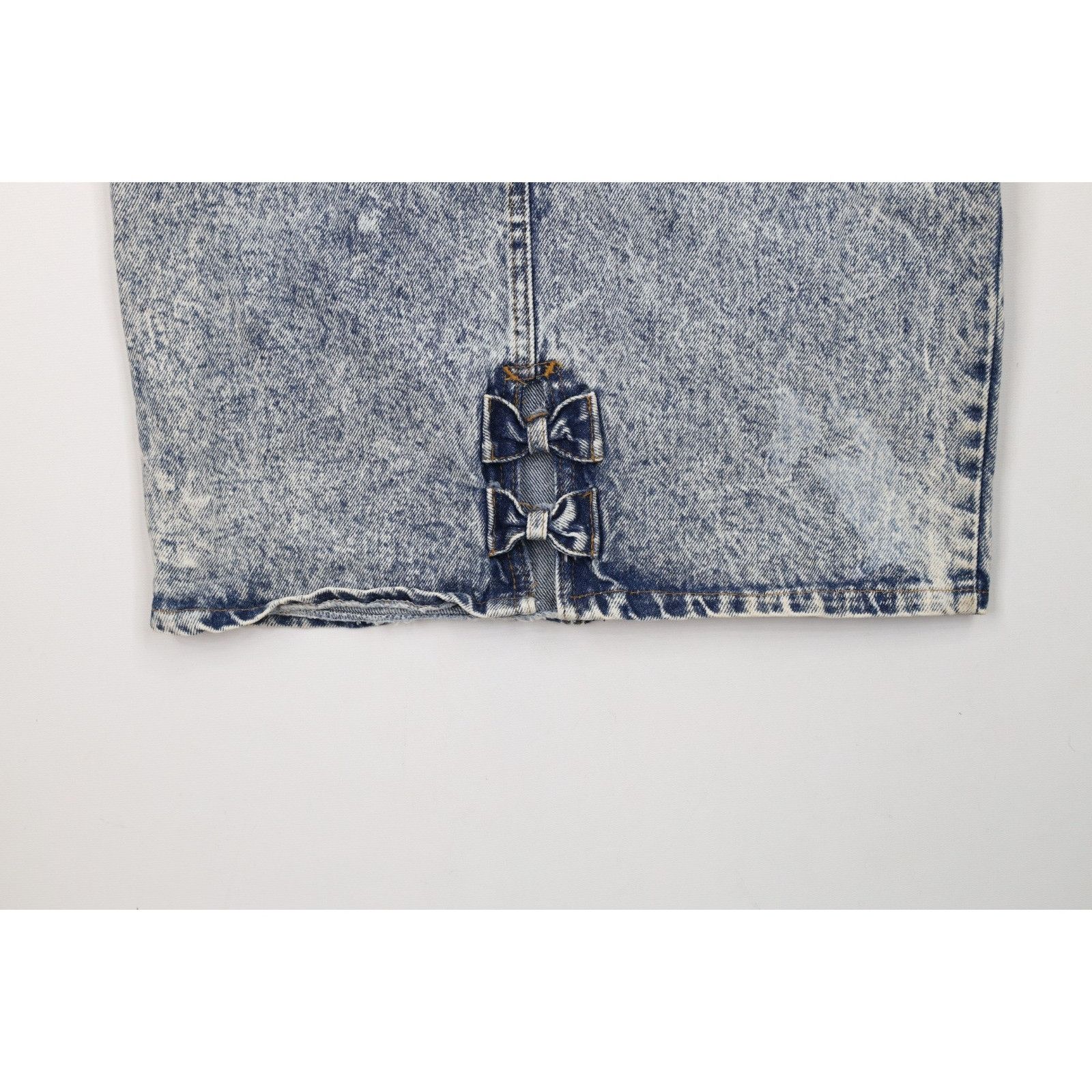 Vintage Vintage 90s Streetwear Distressed Acid Wash Denim Jean Skirt Size 28" / US 6 / IT 42 - 11 Thumbnail