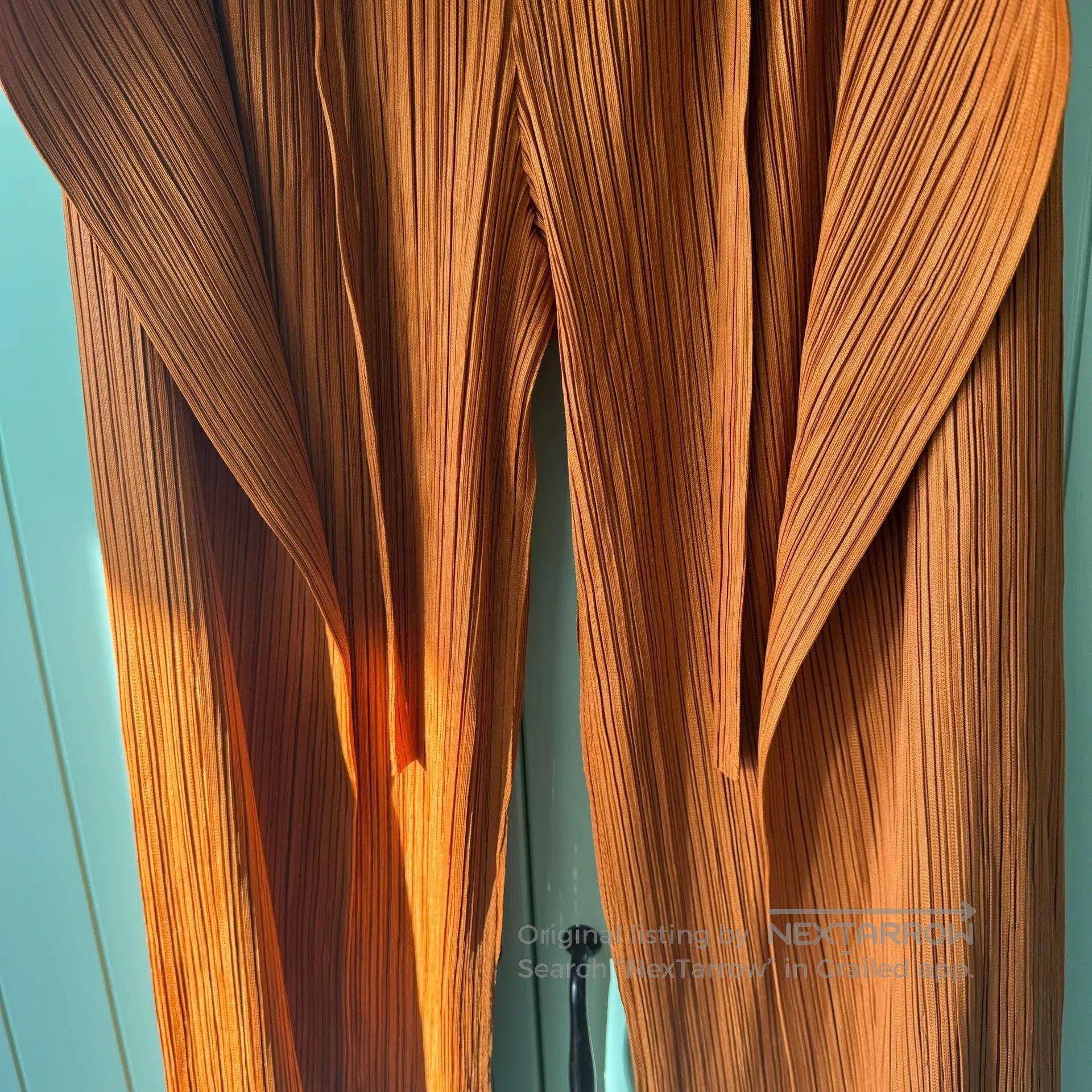 Issey Miyake PLEATS PLEASE Orange Pleated Pants. Size 29" - 9 Thumbnail