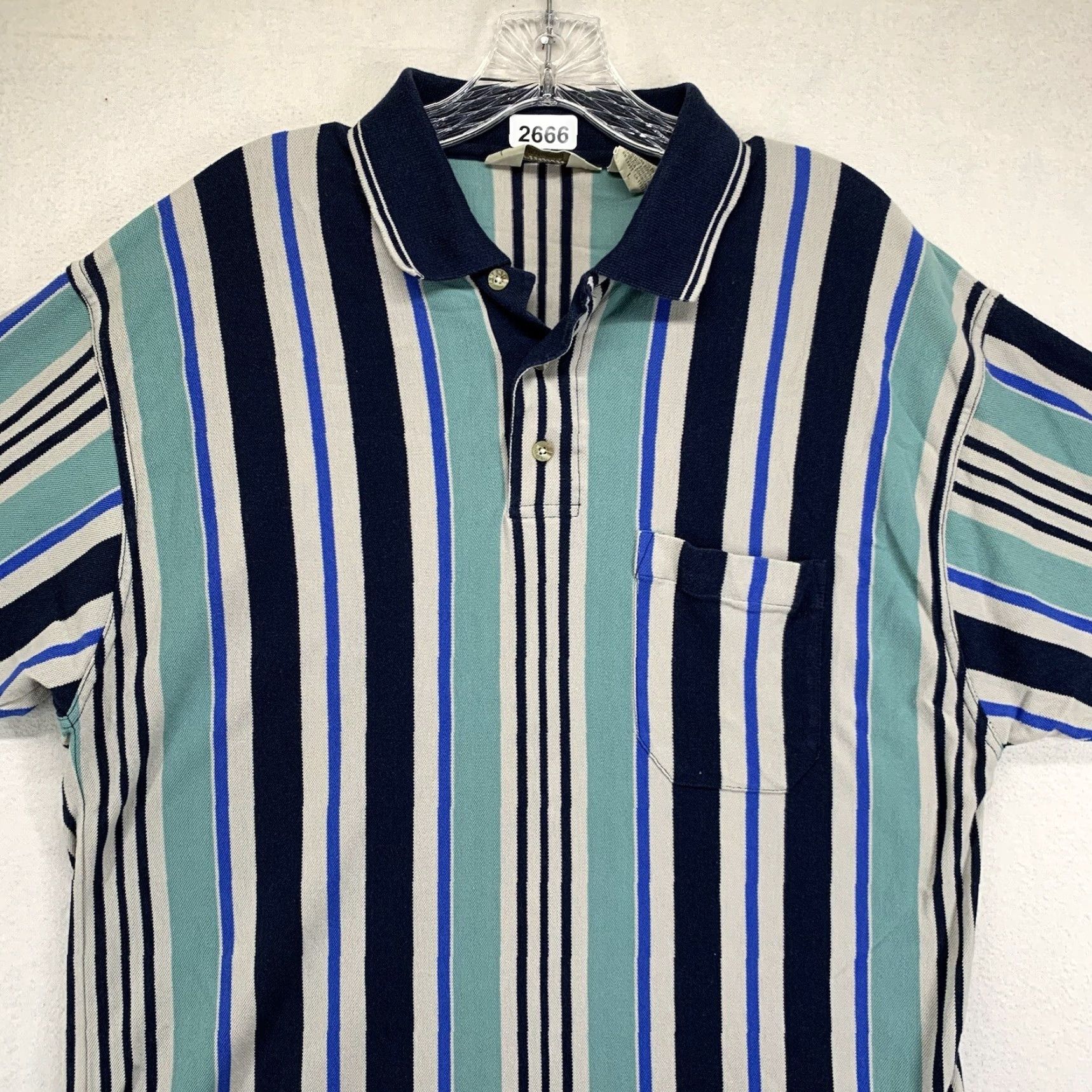 Arrow VINTAGE Tournament by Arrow Polo Shirt Mens Medium Long Striped Golf Shirt Size US M / EU 48-50 / 2 - 5 Thumbnail