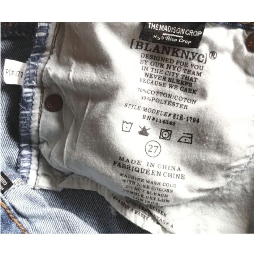 BLANKNYC NWT - Blank NYC Madison Crop High Rise Distress Jeans 27 Size 27" / US 4 / IT 40 - 5 Thumbnail