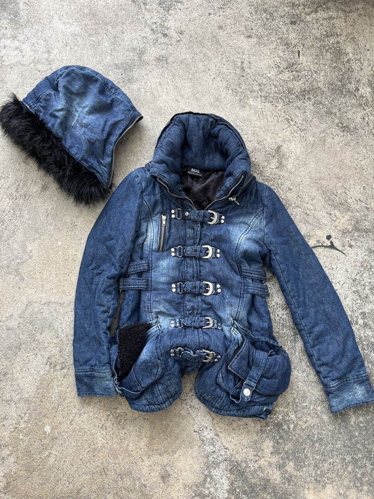 Japanese Brand Archive Denim Distressed Jacket Fur Hoodie Senditionaries Size US M / EU 48-50 / 2 - 2 Thumbnail