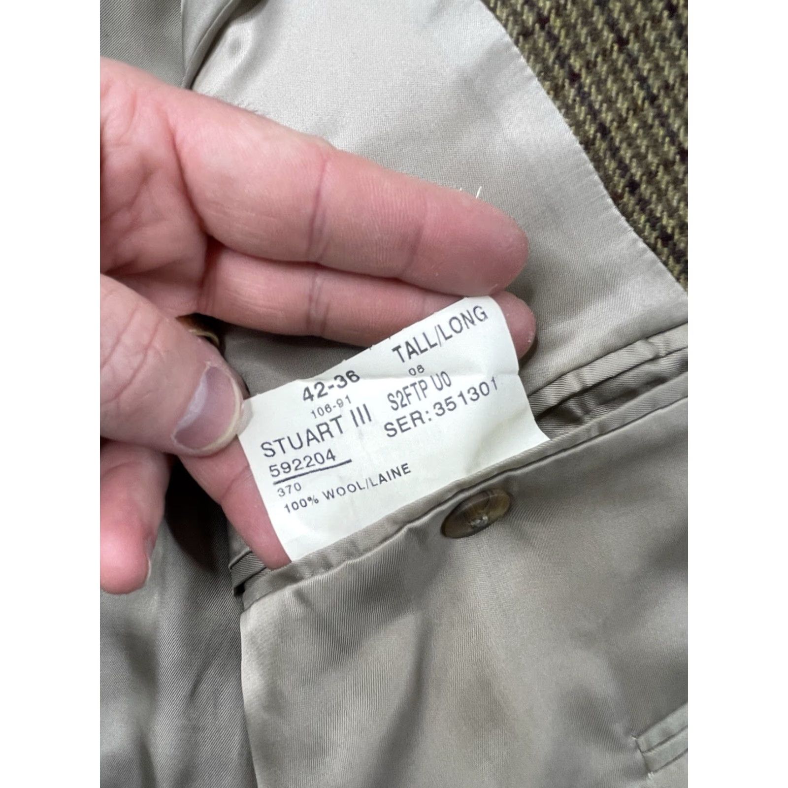 Paul Stuart Paul Stuart Plaid Houndstooth Wool Tweed Suit 42-36 Long Jacket Pants Mens Brown Multi 2 Piece Size 42R - 5 Thumbnail