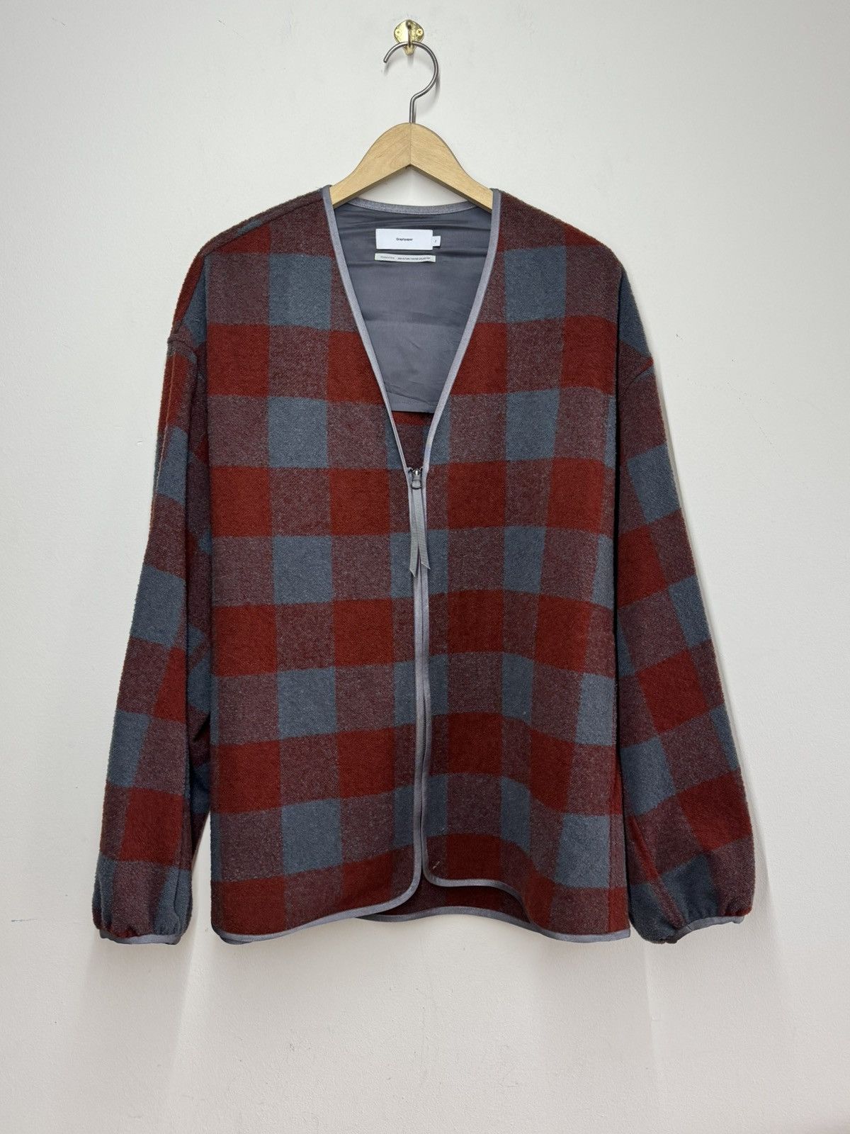 Graphpaper Graphpaper Shades of Gray Check Zip Jacket 2 AW24 Japan Size US M / EU 48-50 / 2 - 1 Thumbnail