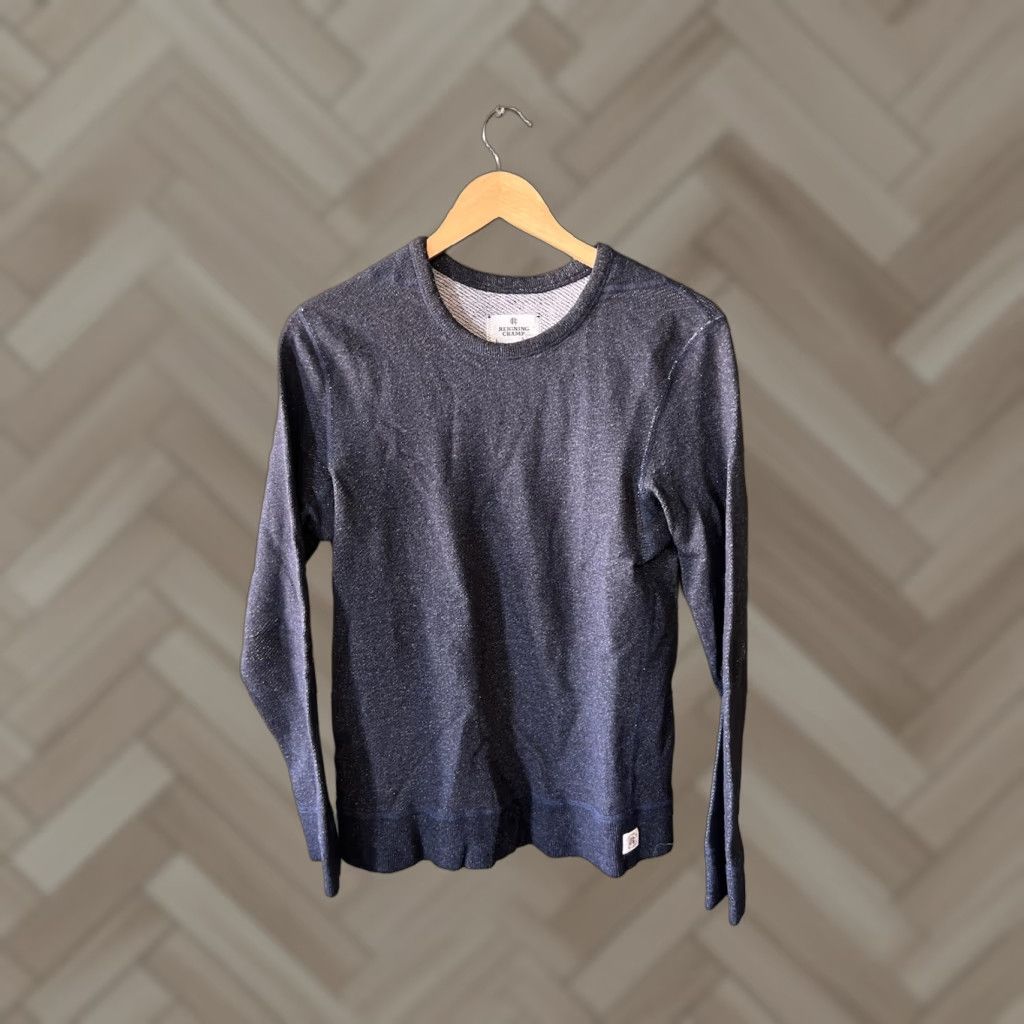 Reigning Champ Reigning Champ Sweater Mens L Pullover Wool Cotton Blend Blue Crew Neck Long Sleeve Knit Logo Classic Vintage: No Size US L / EU 52-54 / 3 - 1 Thumbnail