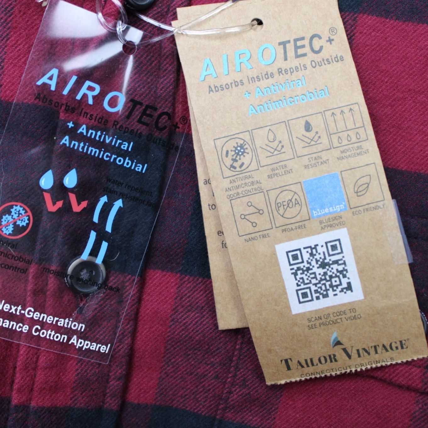 Vintage VINTAGE Tailor Vintage Shirt Mens Large Red/Black Plaid Long Sleeve NWT Buffalo Airotec Cotton Knit Button-Up Size US L / EU 52-54 / 3 - 6 Thumbnail