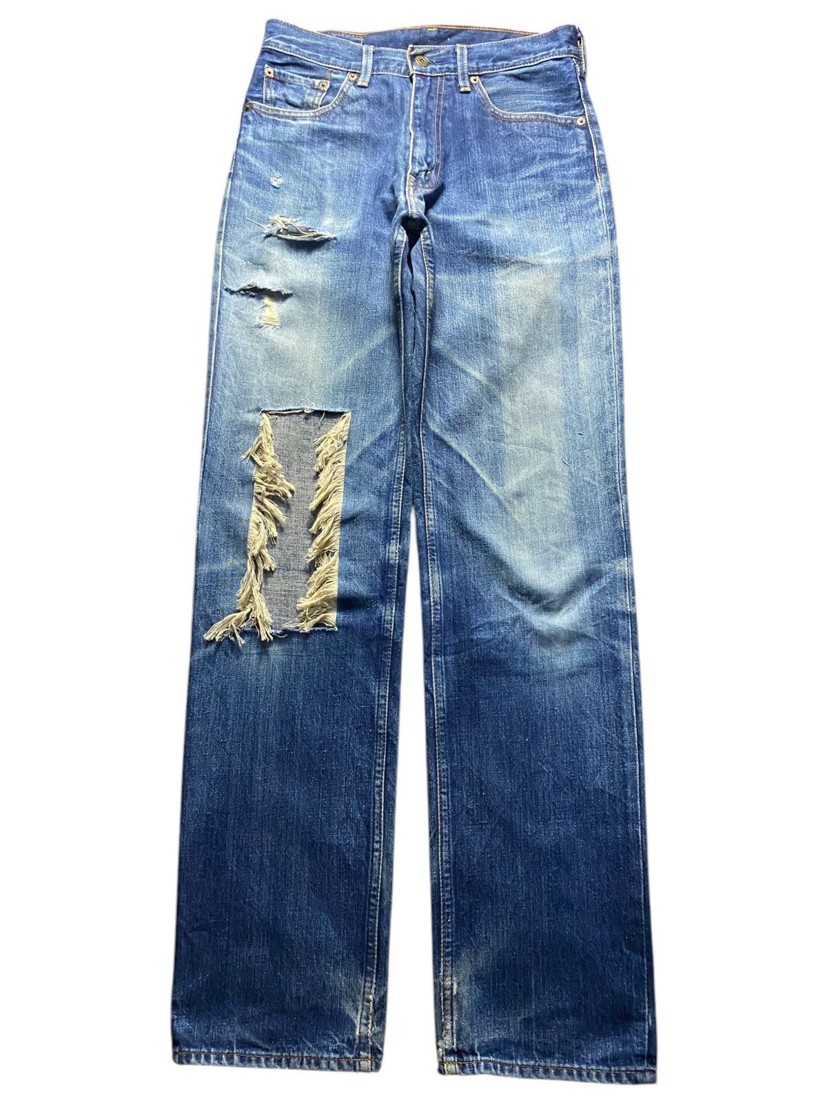 Levi's Vintage Clothing Vintage Levis 502 Mud Wash Ripped Loose Jeans Size US 30 / EU 46 - 1 Thumbnail