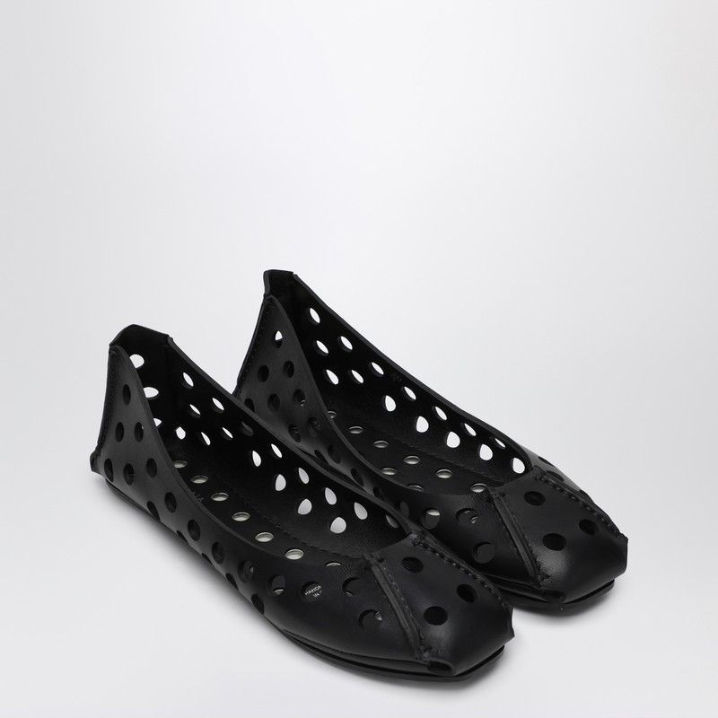 Alaia Alaia Perfo Black Perforated Ballet Flats Size US 9 / IT 39 - 1 Thumbnail