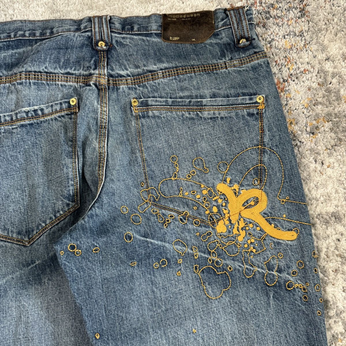 JNCO × Rocawear × Vintage Vintage y2k Rocawear baggy wide leg embroidered crazy jeans Size US 36 / EU 52 - 3 Thumbnail