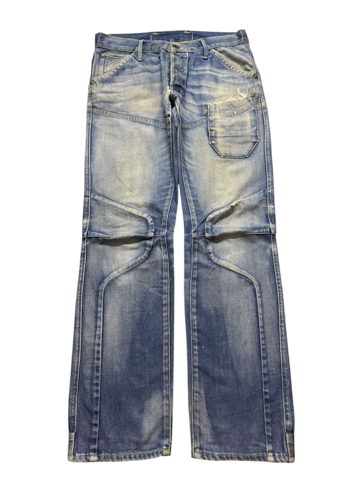 G-Star Vintage Y2K Gstar Raw Blue Faded Wash Avant Garde Style Jean Size US 33 - 1 Thumbnail
