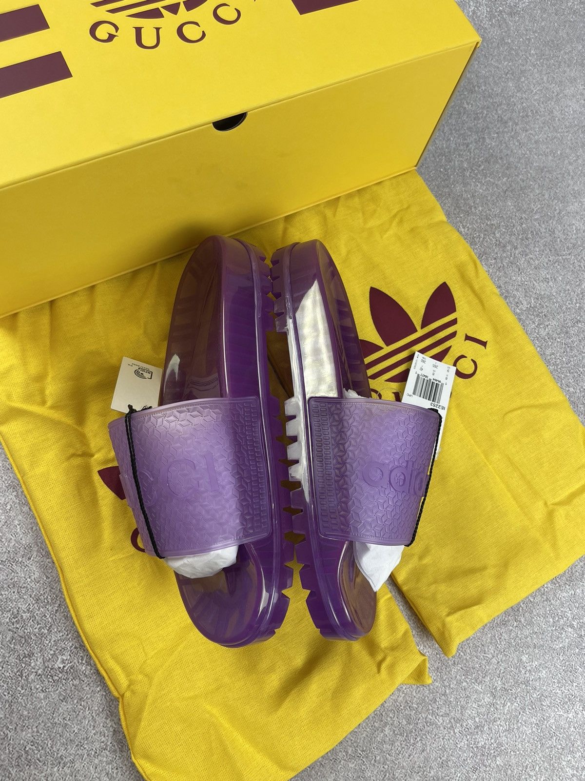 Adidas × Gucci Adidas x Gucci Rubber Slide Sandals Purple Size 42 Size US 9 / IT 39 - 5 Thumbnail