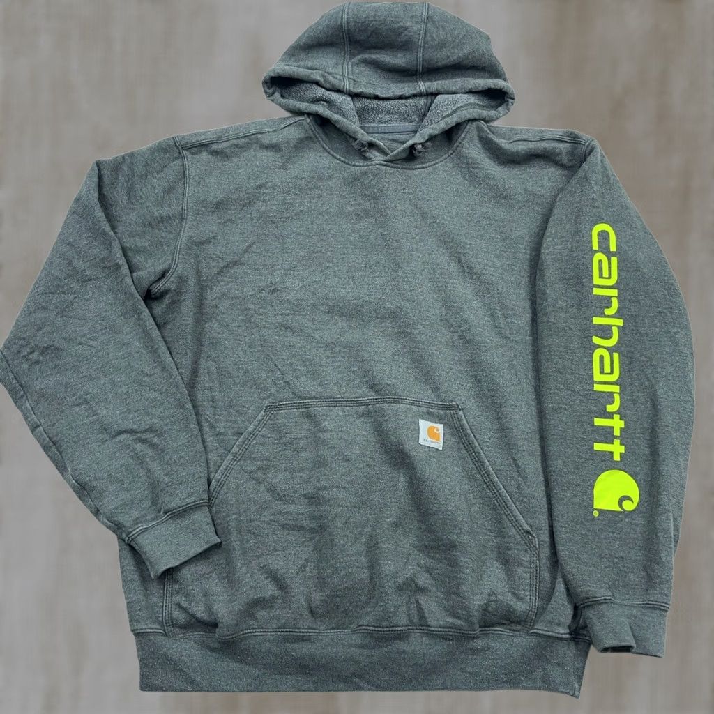 Carhartt Carhartt Hoodie Men M Gray Green Sweatshirt Sleeve Spell Out Original Fit Size US M / EU 48-50 / 2 - 1 Thumbnail