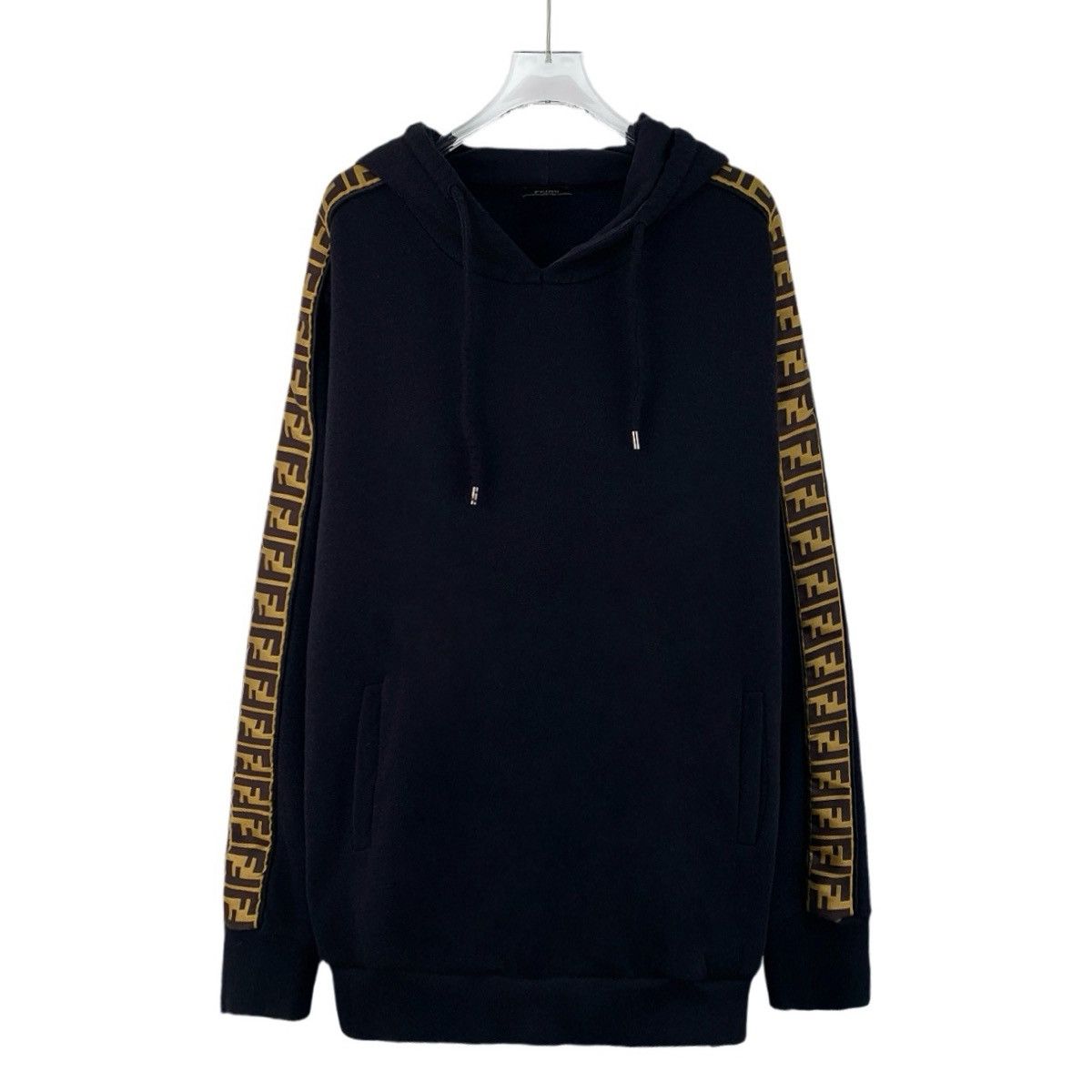 Fendi Fendi Black Side Logo Letter Hooded Sweatshirt K26WX Size L / US 10 / IT 46 - 1 Thumbnail