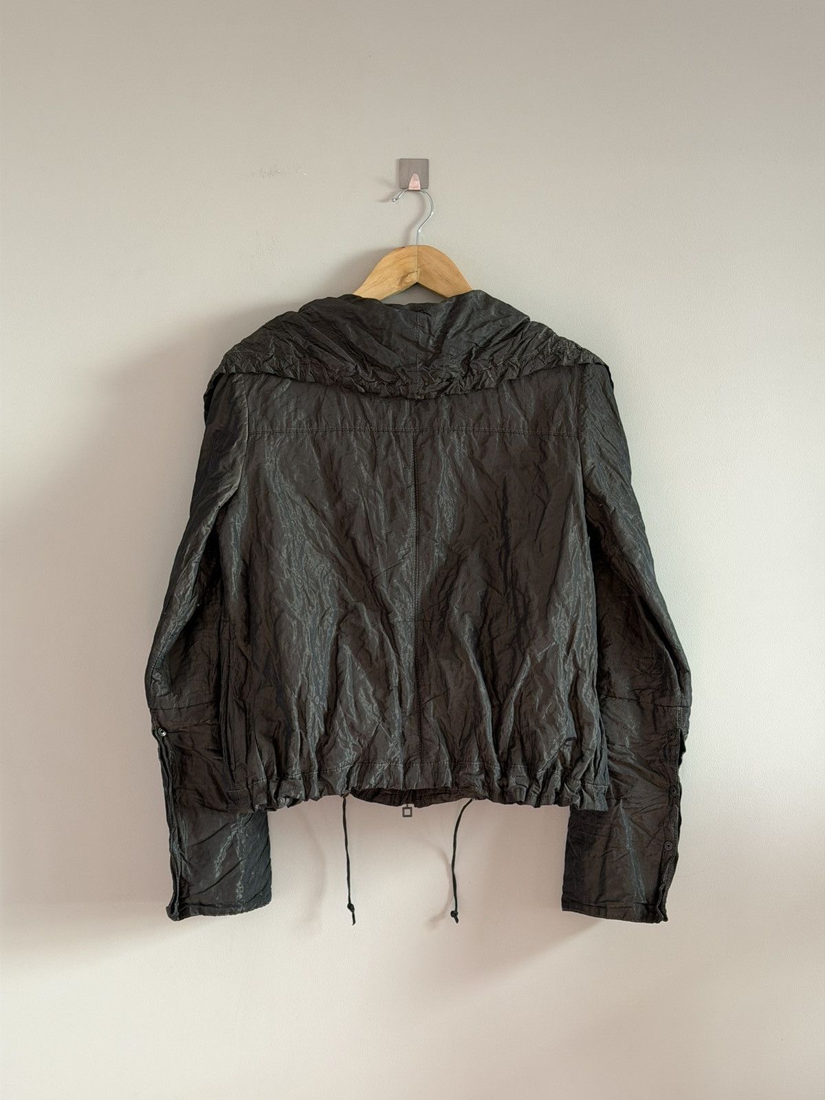 Sarah Pacini Sarah Pacini Crinkled Avant-Garde Zip Jacket Size M / US 6-8 / IT 42-44 - 8 Thumbnail