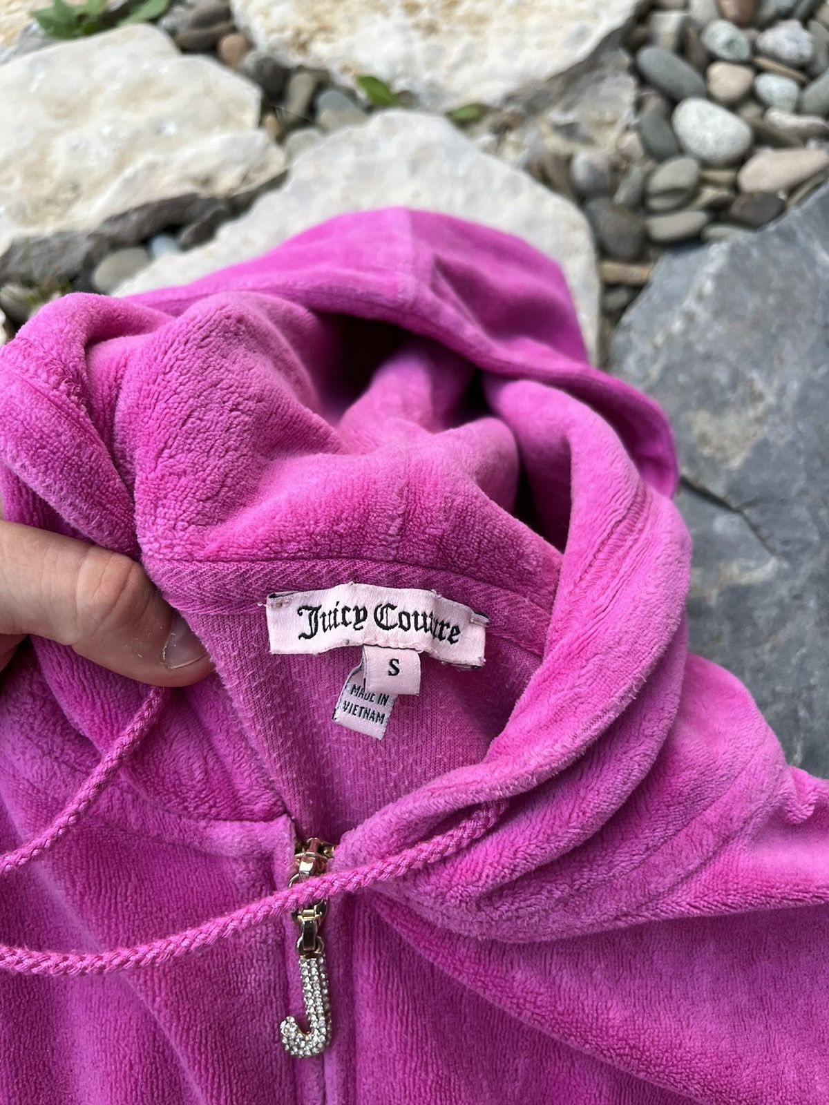 Juicy Couture × Vintage Vintage Juicy Couture y2k velvet zip hoodie basic sweatshirt Size S / US 4 / IT 40 - 14 Thumbnail