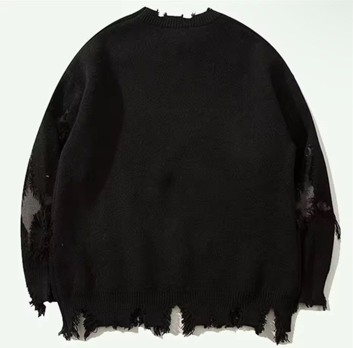 Other Streetwear Grunge Skull Ripped Sweater Jacquard Knitwear Size US M / EU 48-50 / 2 - 2 Thumbnail