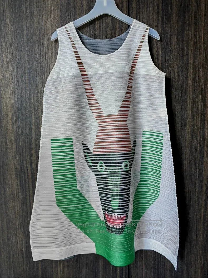 Issey Miyake Issey Miyake size:one size Animal Series Striped Dress Size XXS / US 00 / IT 34 - 1 Thumbnail