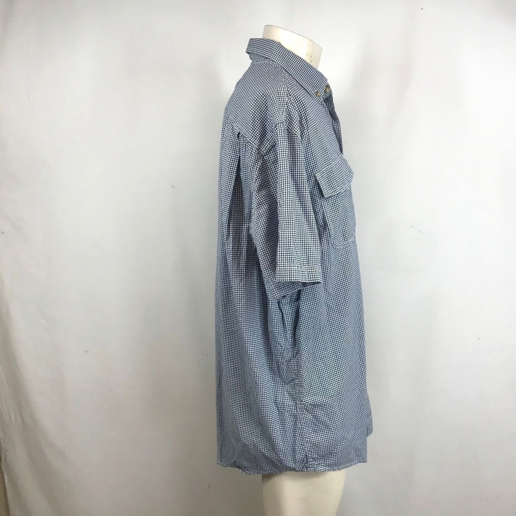 Duluth Trading Company Duluth Trading Co Men Large Gingham Short Sleeve Organic Cotton Shirt Navy White Size US L / EU 52-54 / 3 - 4 Thumbnail