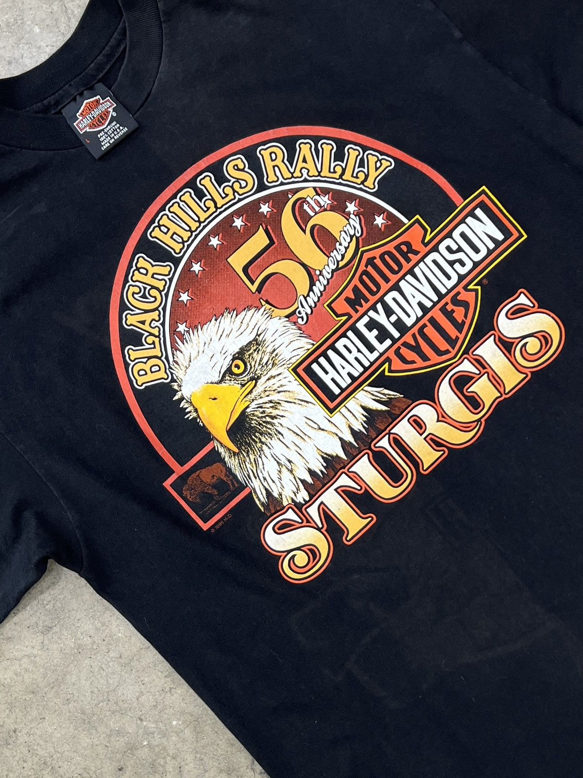 Harley Davidson Vintage 1996 Harley Davidson Sturgis Motorcycle Eagle Large Size US L / EU 52-54 / 3 - 1 Thumbnail