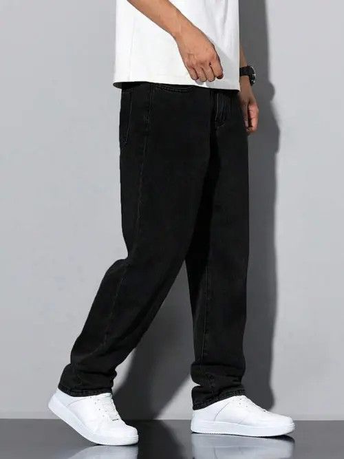 Jean × Vintage Washed Denim Jeans Loose fit Baggy Size US 36 / EU 52 - 2 Thumbnail