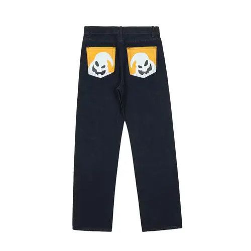 Jean GHOST Painted Graphic Blue Denim Jeans Size US 32 / EU 48 - 3 Thumbnail