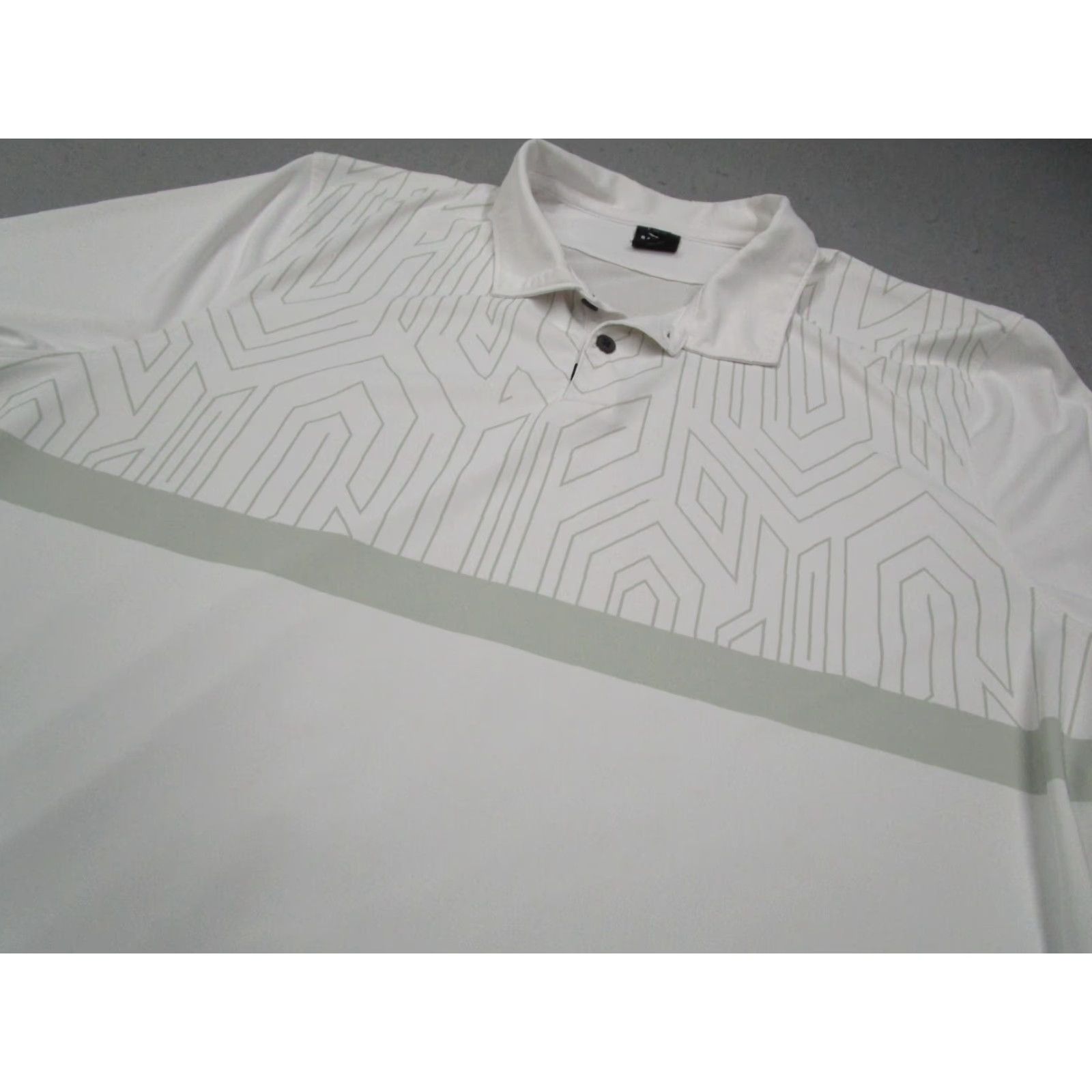 Oakley Oakley Polo Shirt Mens 2XL White Hydrolix Golf Performance Top Half Leader Geometric Logo All Seasons Casual Business Travel Wear Mens Size US XXL / EU 58 / 5 - 2 Thumbnail
