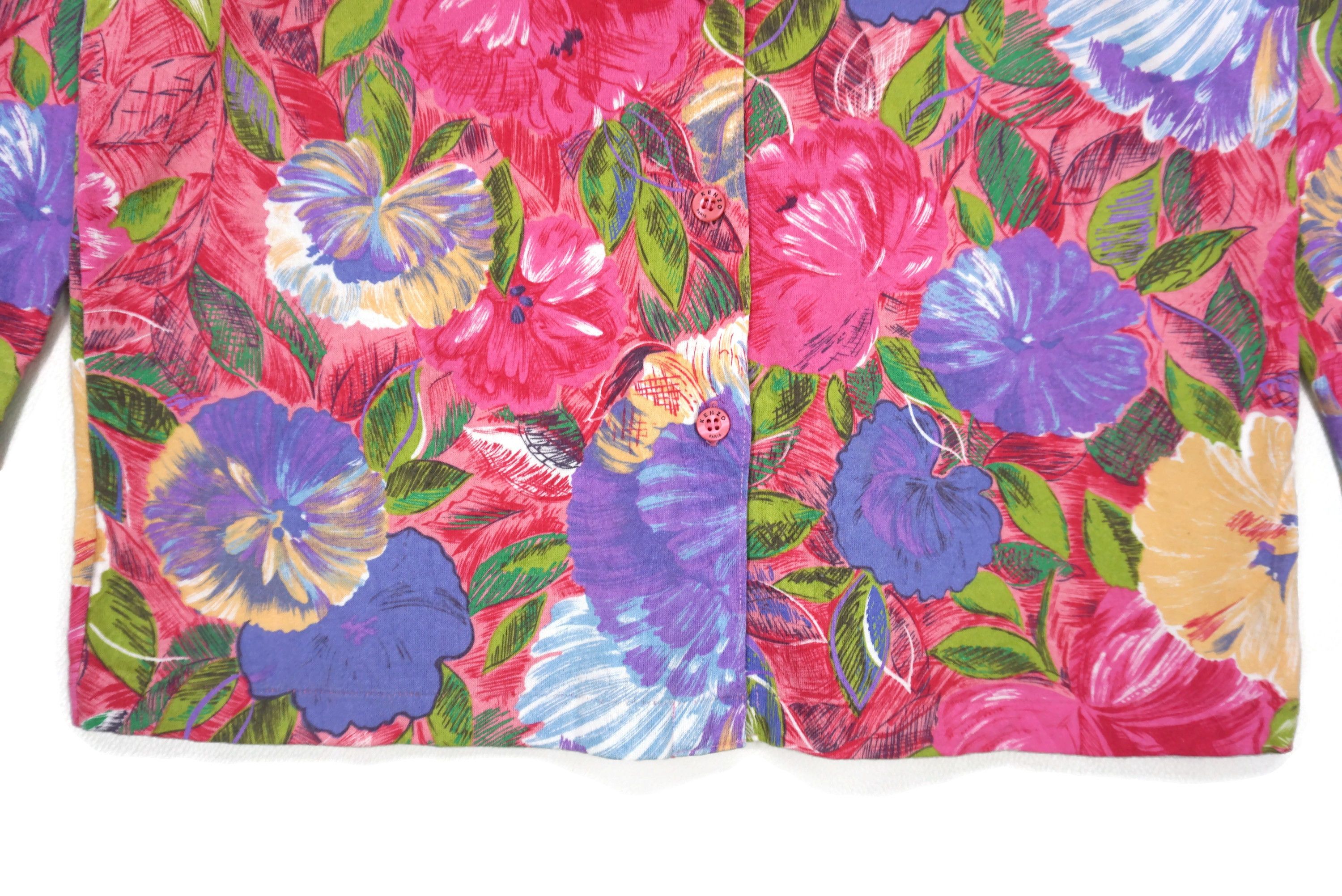 Kenzo Vintage Cardigan Made in Japan Full Print Floral Sweater Size M / US 6-8 / IT 42-44 - 5 Thumbnail