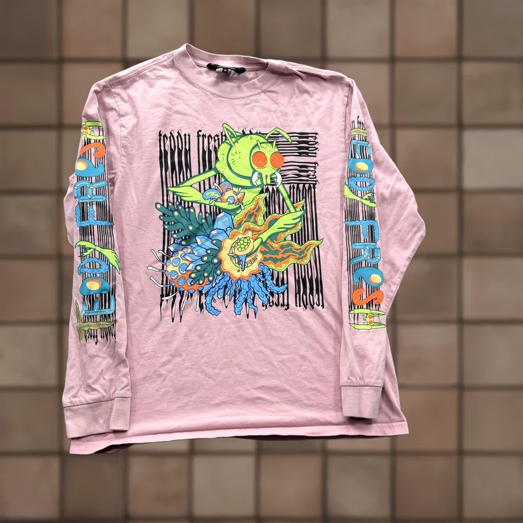 Teddy Fresh Teddy Fresh Rick & Morty Shirt Mens M Pink Long Sleeve Graphic Tee Cartoon Streetwear Size US M / EU 48-50 / 2 - 1 Thumbnail
