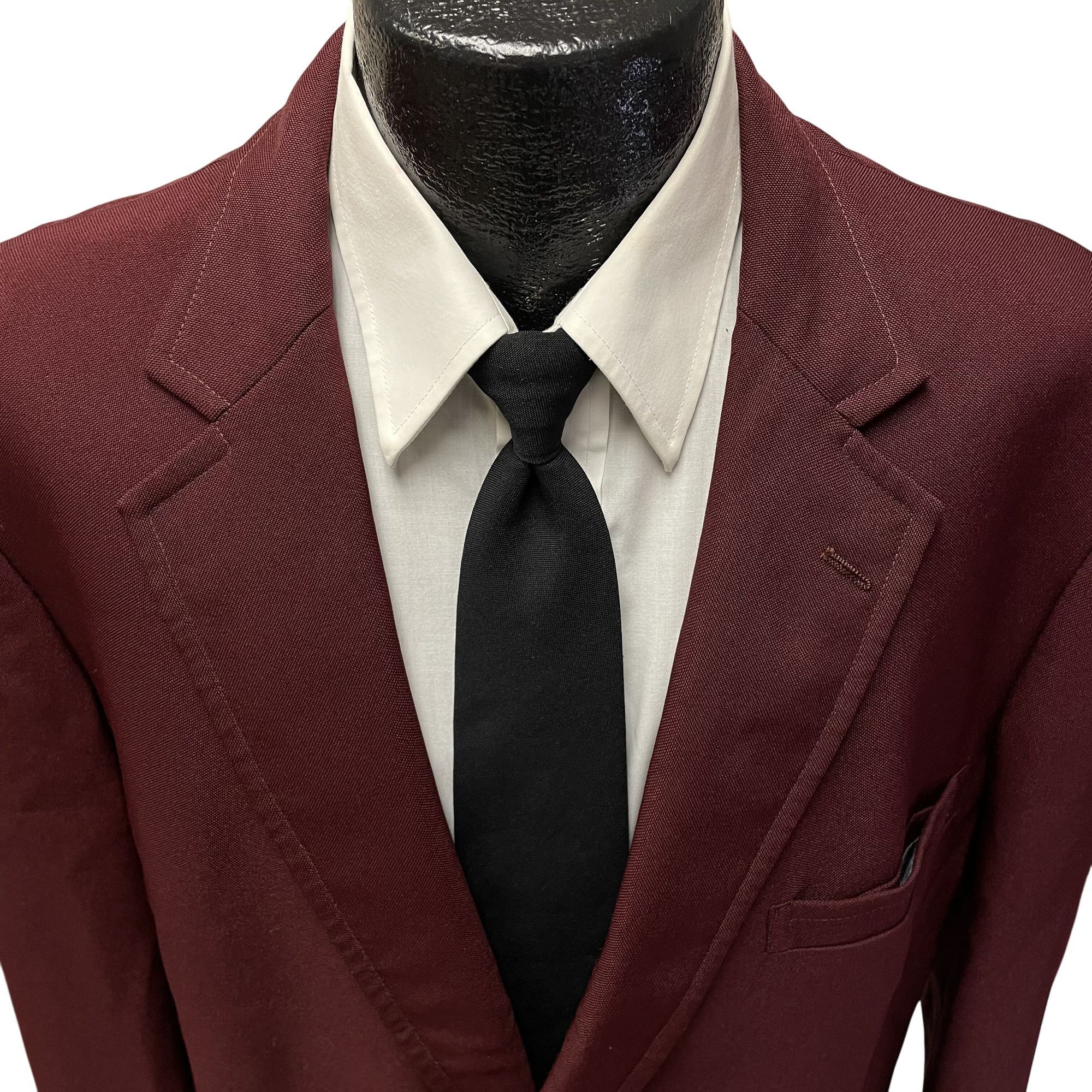 Other Vtg Maroon Gold Btn Sport Coat Double Breasted Wool Jacket Size 46R - 2 Thumbnail