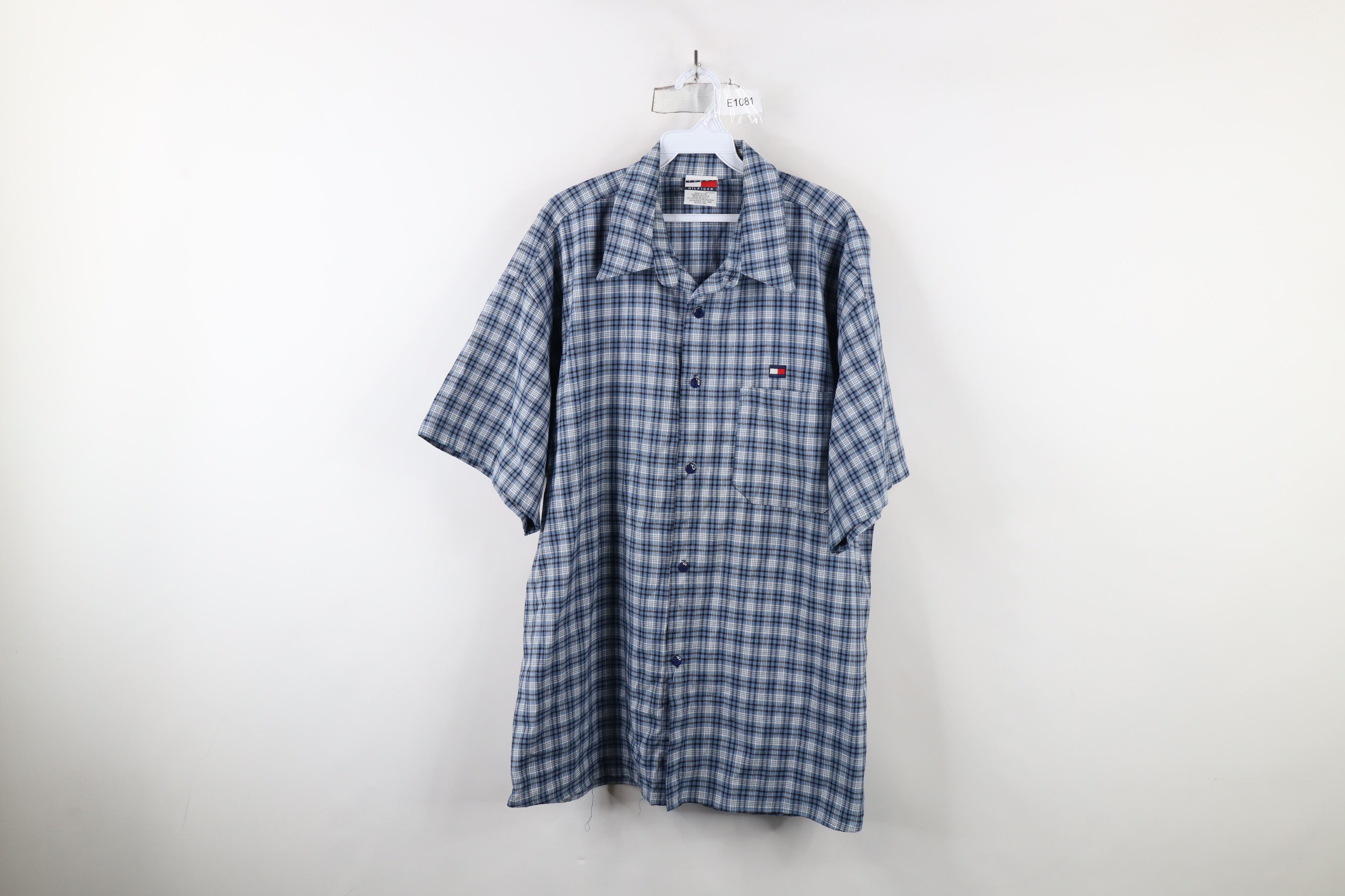 Tommy Hilfiger × Vintage Vintage 90s Tommy Hilfiger Short Sleeve Button Shirt Plaid Size US XL / EU 56 / 4 - 1 Thumbnail