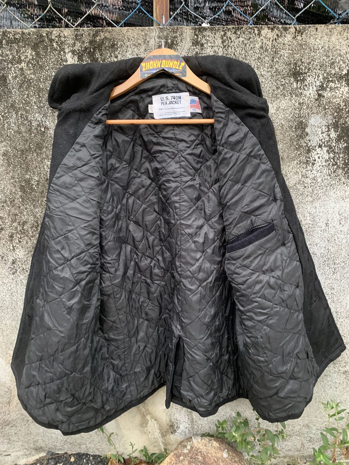 Japanese Brand Vintage 90s Schott U.S.740N Pea Jacket Wool Double Breasted Size US XL / EU 56 / 4 - 4 Thumbnail