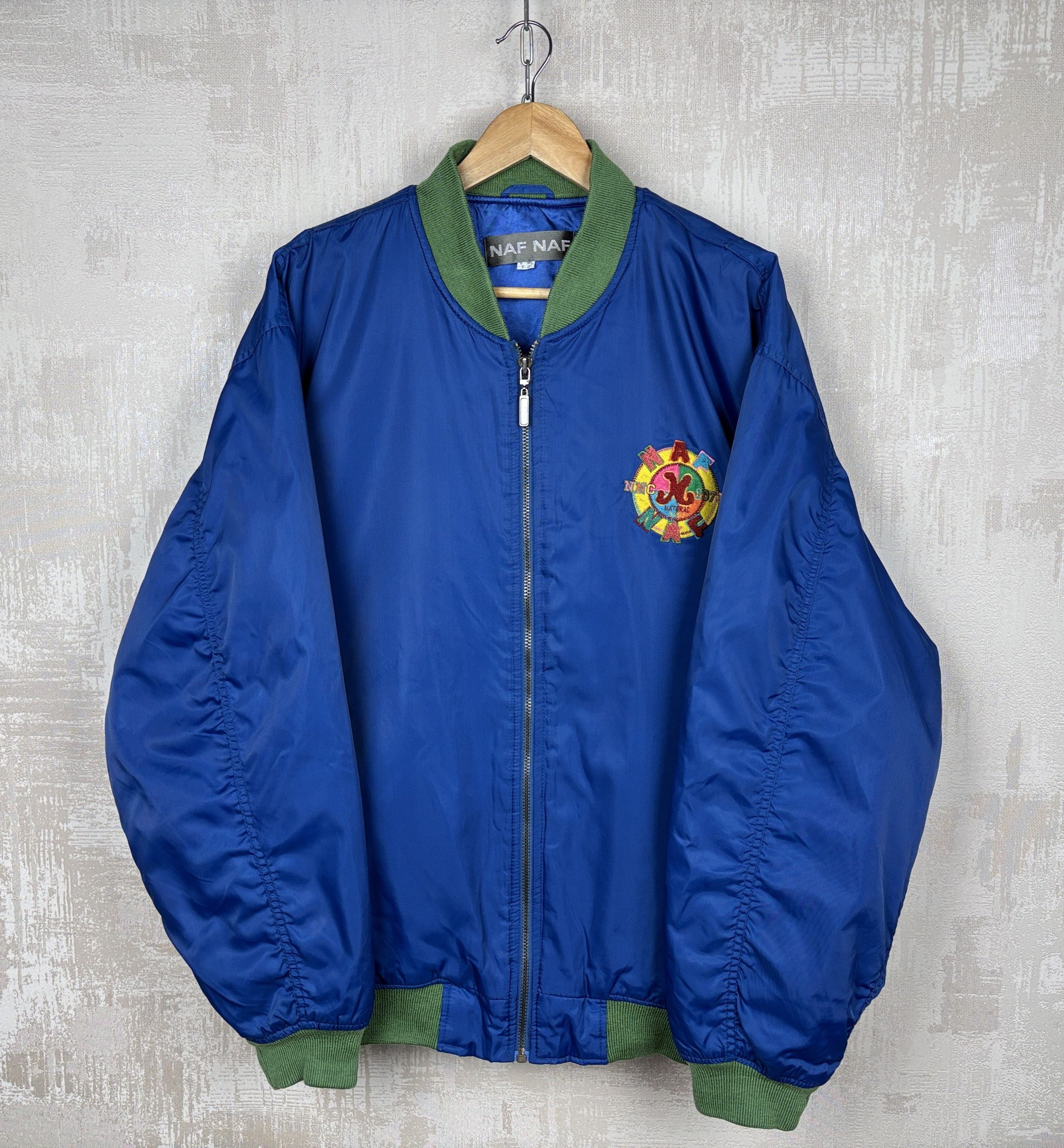 Vintage 90's NAF NAF Vintage Bomber Jacket Size fits to 2XL / 3XL Size US XXL / EU 58 / 5 - 10 Thumbnail