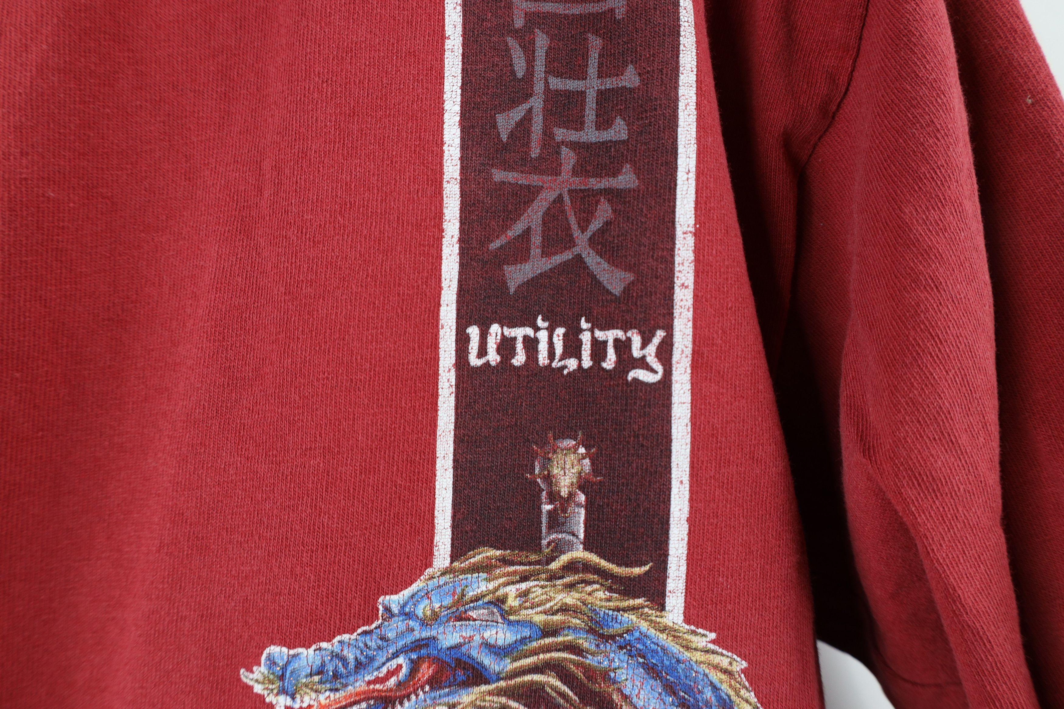 Vintage Vintage 90 Streetwear Chinese Dragon Long Sleeve T-Shirt Red Size US S / EU 44-46 / 1 - 5 Thumbnail